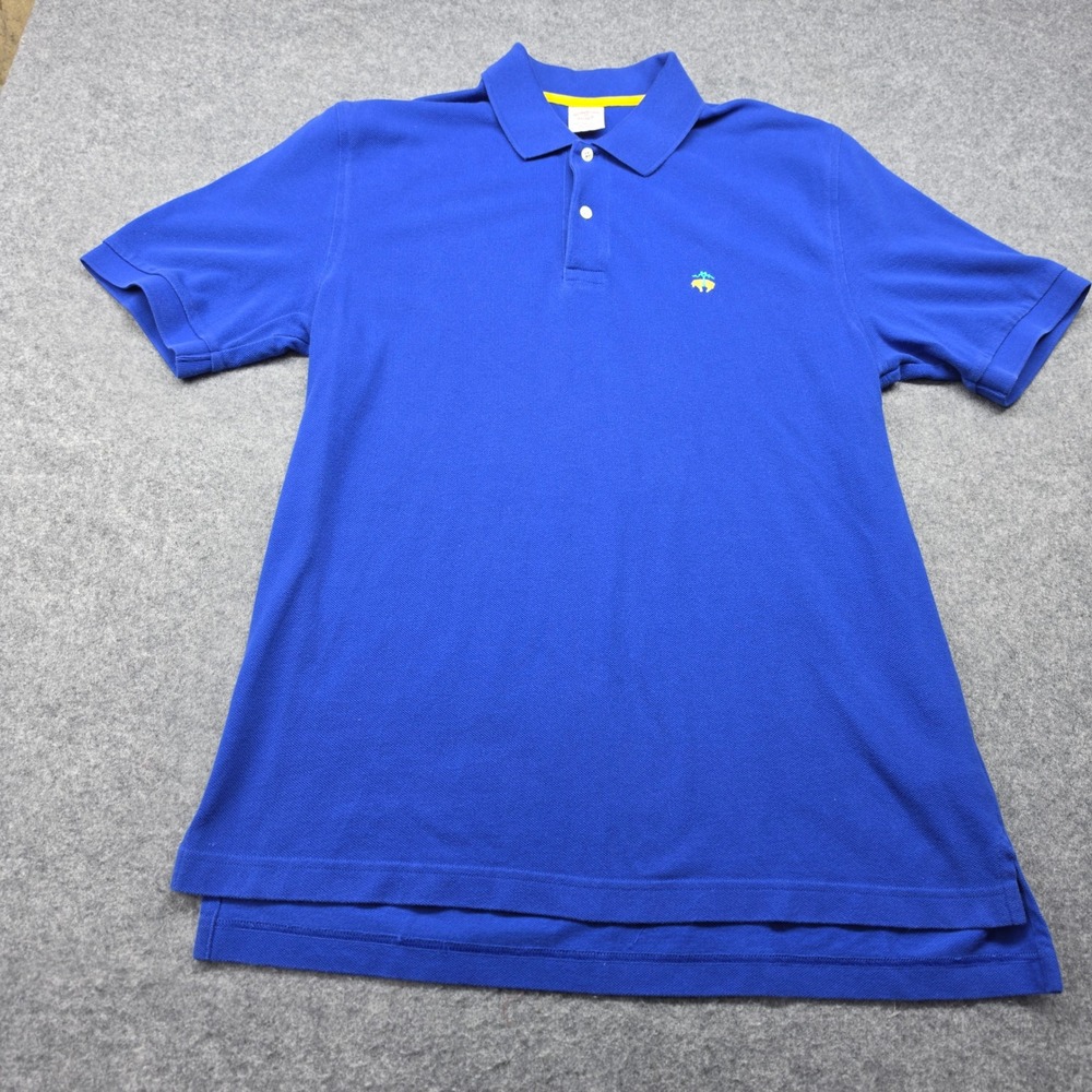 Brooks Brothers Mens Performance Polo Shirt Blue Short Sleeve Cotton Pique M
